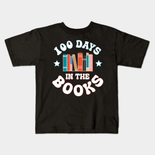 100 Days in the Books Reading Teacher 100th Day of School Kids T-Shirt